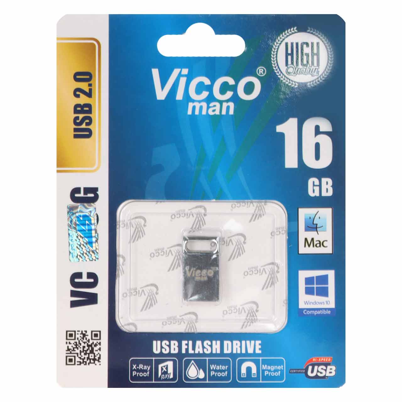 Vicco man VC241 S USB2.0 Flash Memory - 16GB - (گارانتی مادام‌العمر رایانه نوین سگال) نقره ای